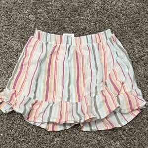 Striped Ruffle skort in Pastel
